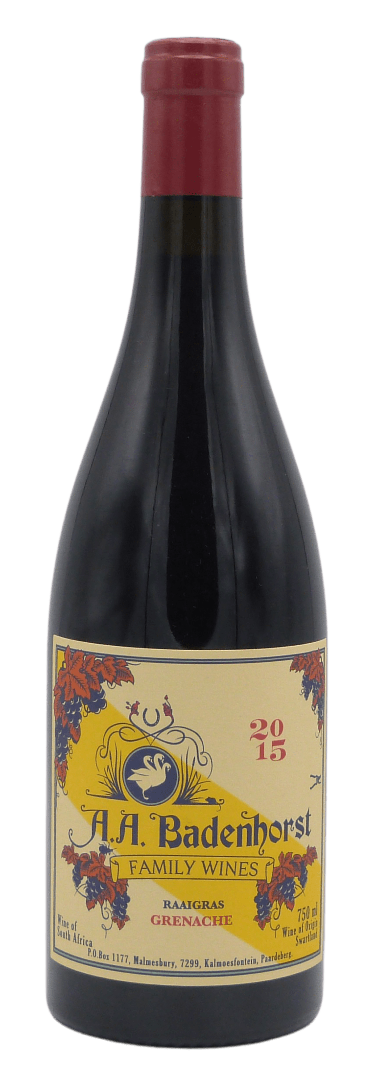 Capeandgrapes Zuid-Afrikaanse wijn A.A. Badenhorst Raaigras Grenache 2015